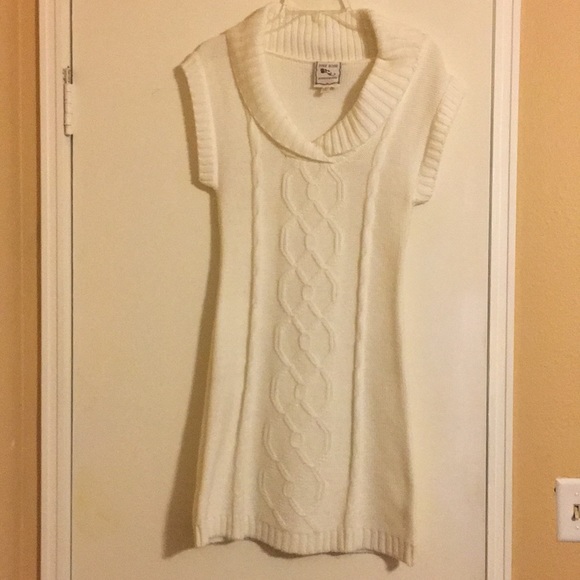 White Pink Rose sweater dress - Picture 1 of 5